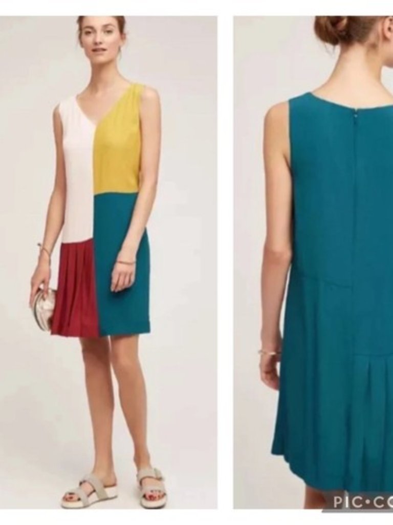 Anthropologie Hd In Paris Colorblock Dress Sz14